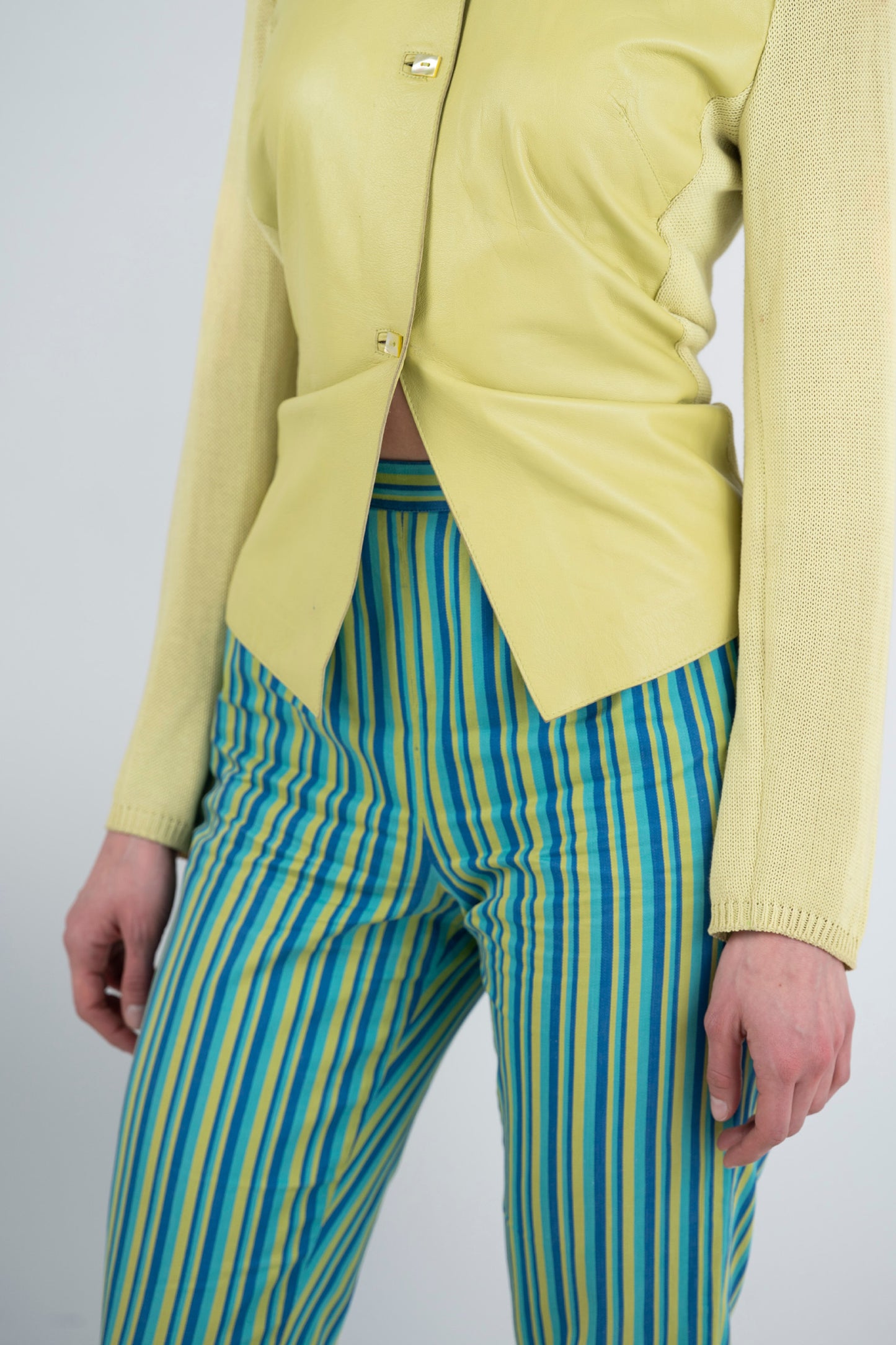 Vintage - Pantalon rayé ajusté