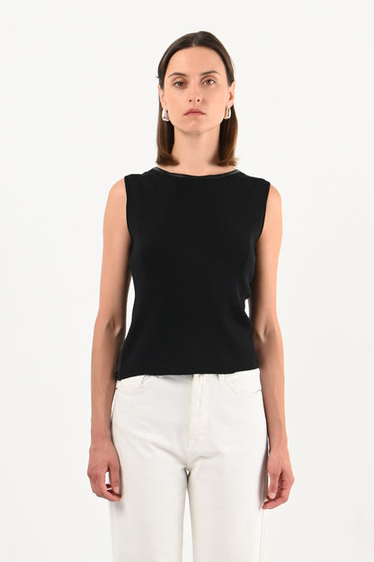 Gucci –  Top noir sans manches Tom Ford era
