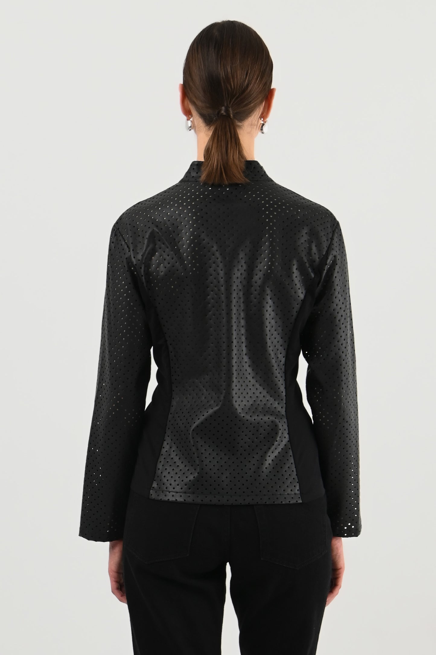 Anne Fontaine – Veste en cuir synthétique perforé