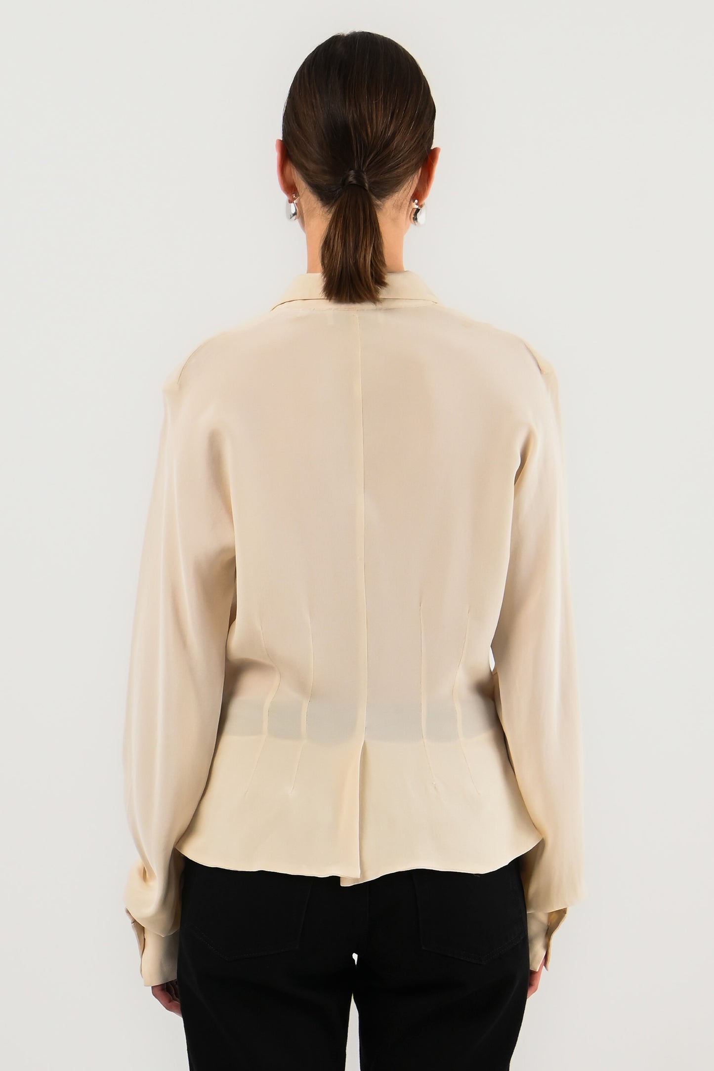 Pancaldi & B – Chemise en soie ivoire