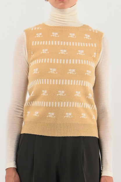 Courrèges – Pull sans manches logotypé