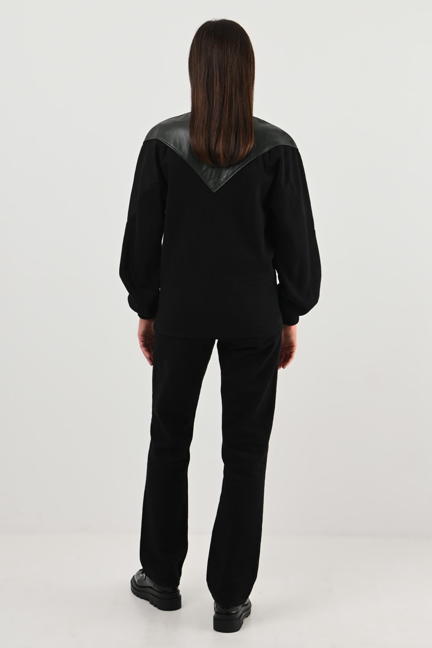 La Strada – Sweat en laine et cuir
