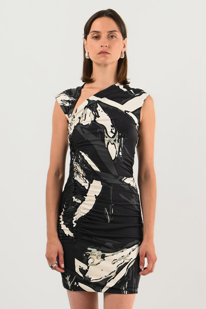 Emilio Pucci – Robe en soie imprimée graphique