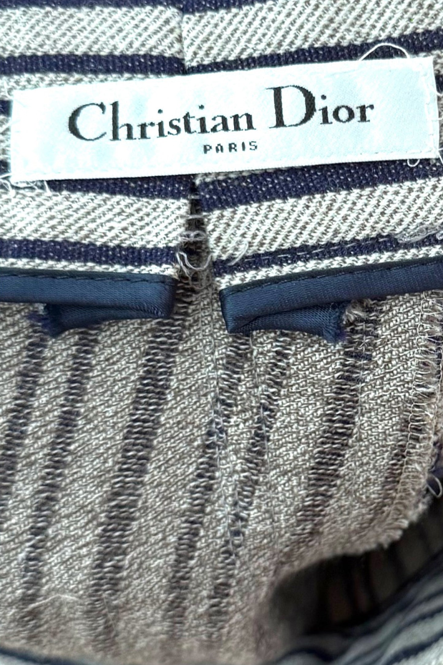 Christian Dior – Pantalon large en laine rayée