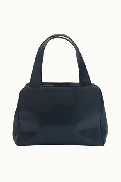 Prada – Sac à main en cuir gris anthracite