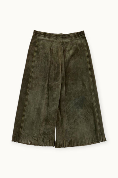 YSL Rive Gauche – Bermuda en daim à franges