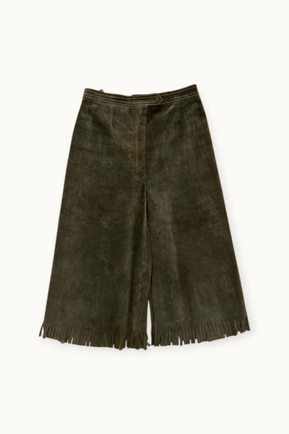 YSL Rive Gauche – Bermuda en daim à franges