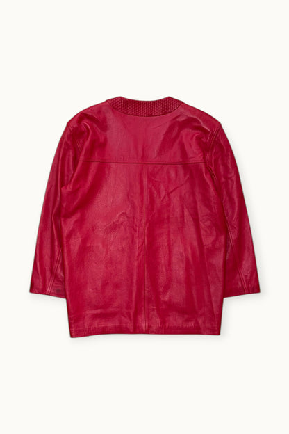Loewe – Veste en cuir rouge tressé