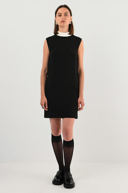 Saint Laurent - Robe noire col contrasté