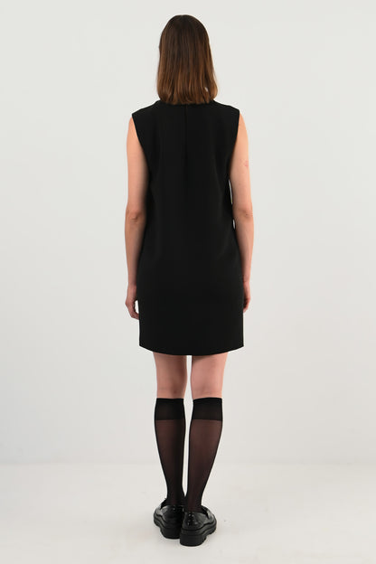 Saint Laurent - Robe noire col contrasté