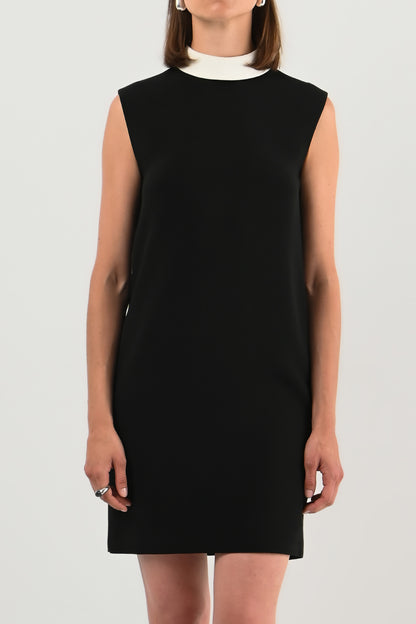Saint Laurent - Robe noire col contrasté