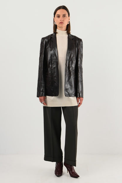 Kenzo Paris – Veste en cuir ajouré