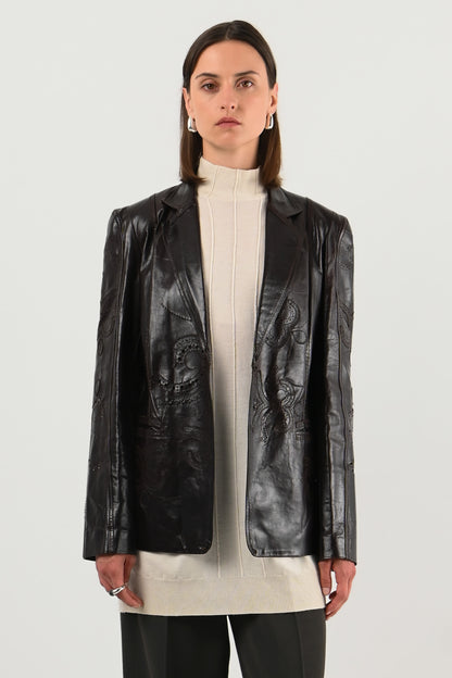 Kenzo Paris – Veste en cuir ajouré