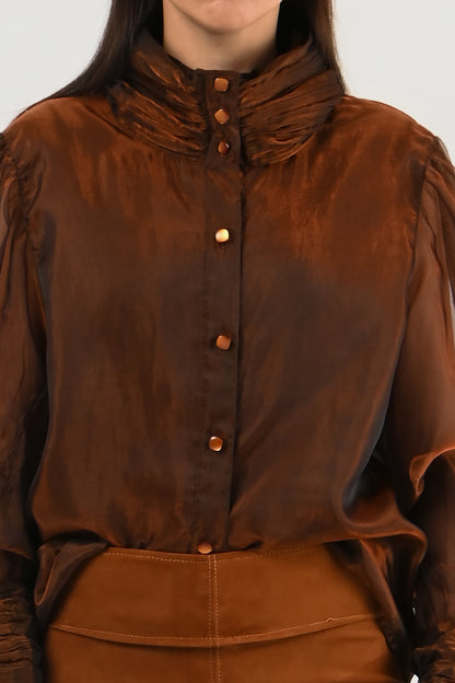 Anatif – Chemise bronze métallisé