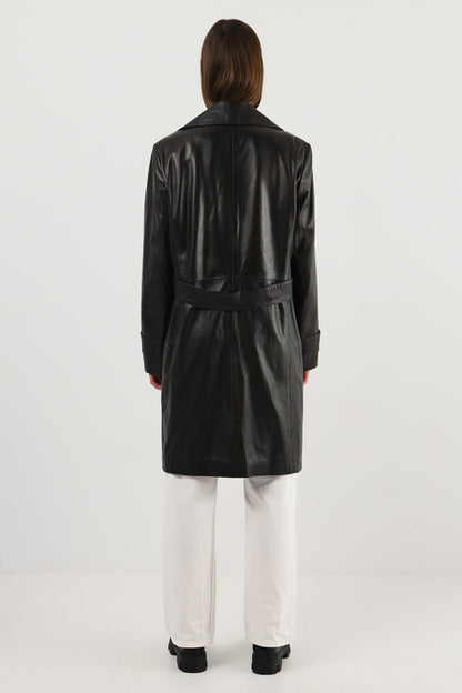 Fabri Design – Manteau en cuir chocolat