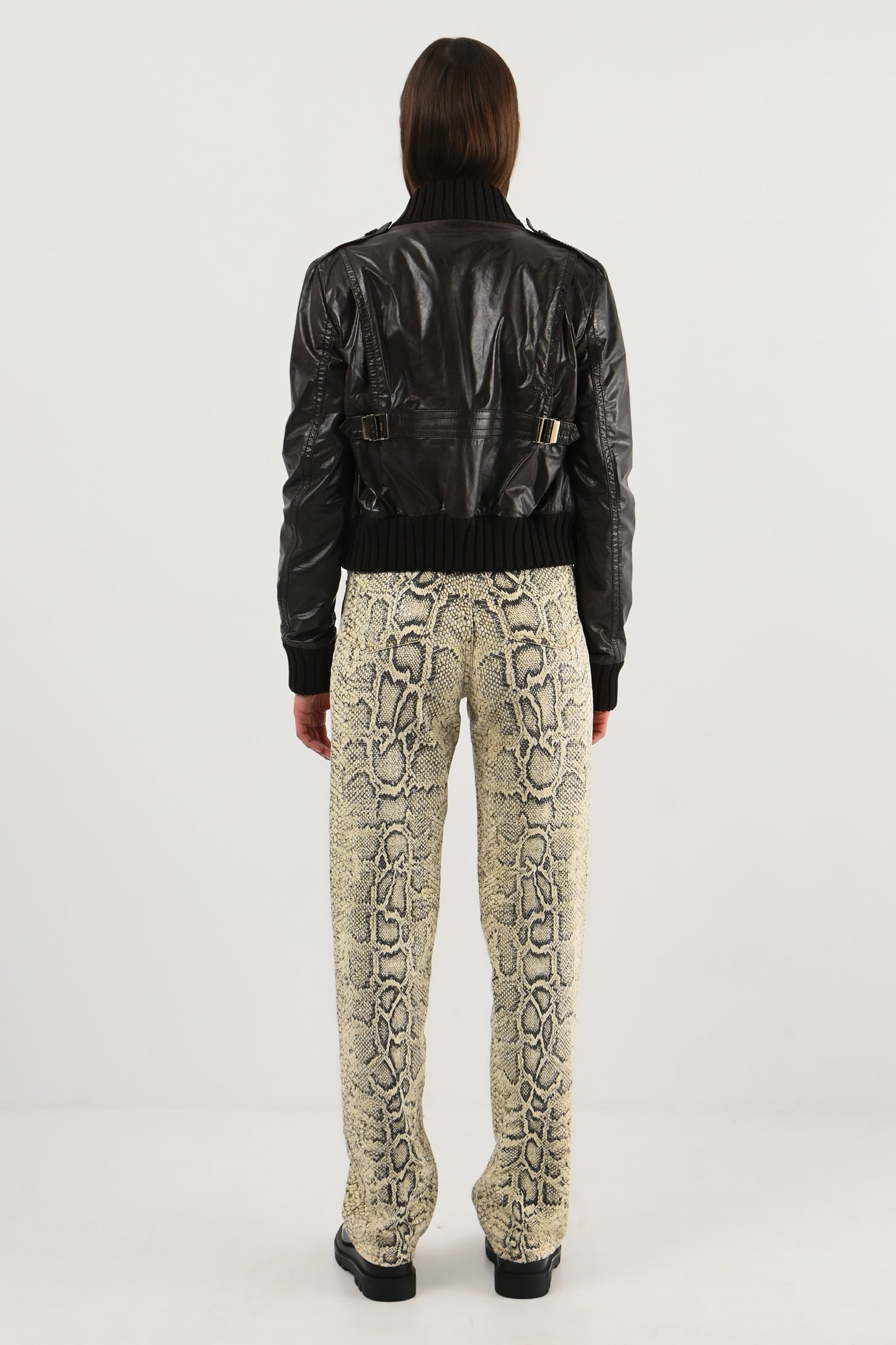 Gucci – Veste en cuir chocolat