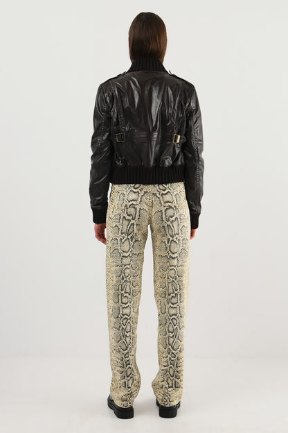 Gucci – Veste en cuir chocolat