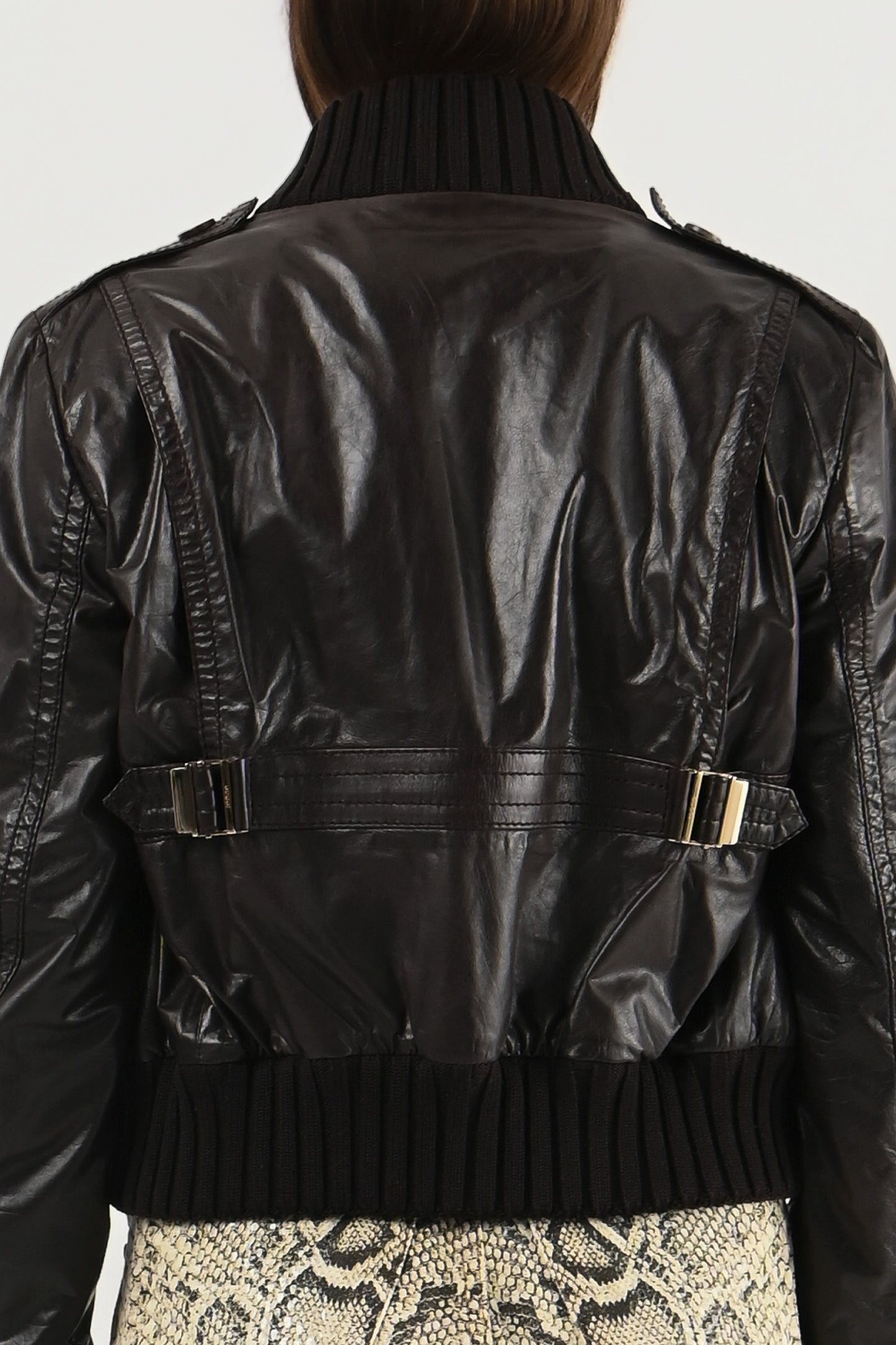 Gucci – Veste en cuir chocolat