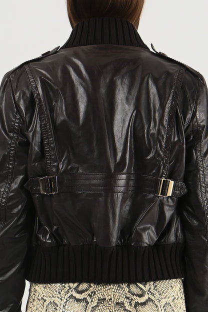 Gucci – Veste en cuir chocolat