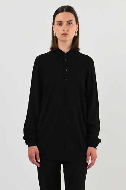 Mugler – Polo noir en laine