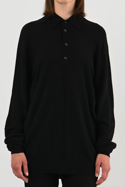 Mugler – Polo noir en laine