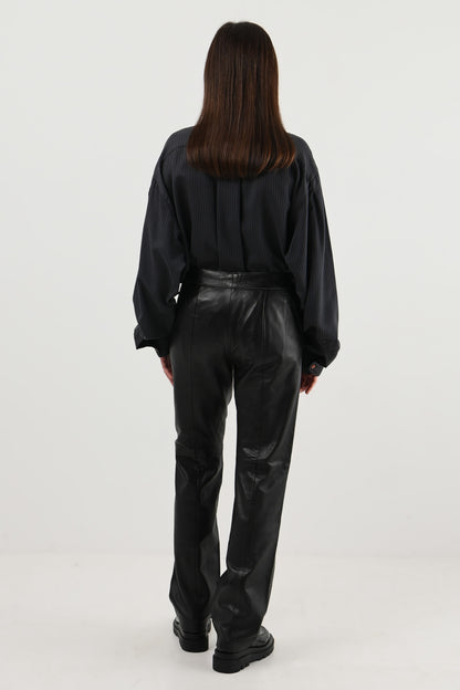 Kenzo Jungle – Pantalon en cuir noir