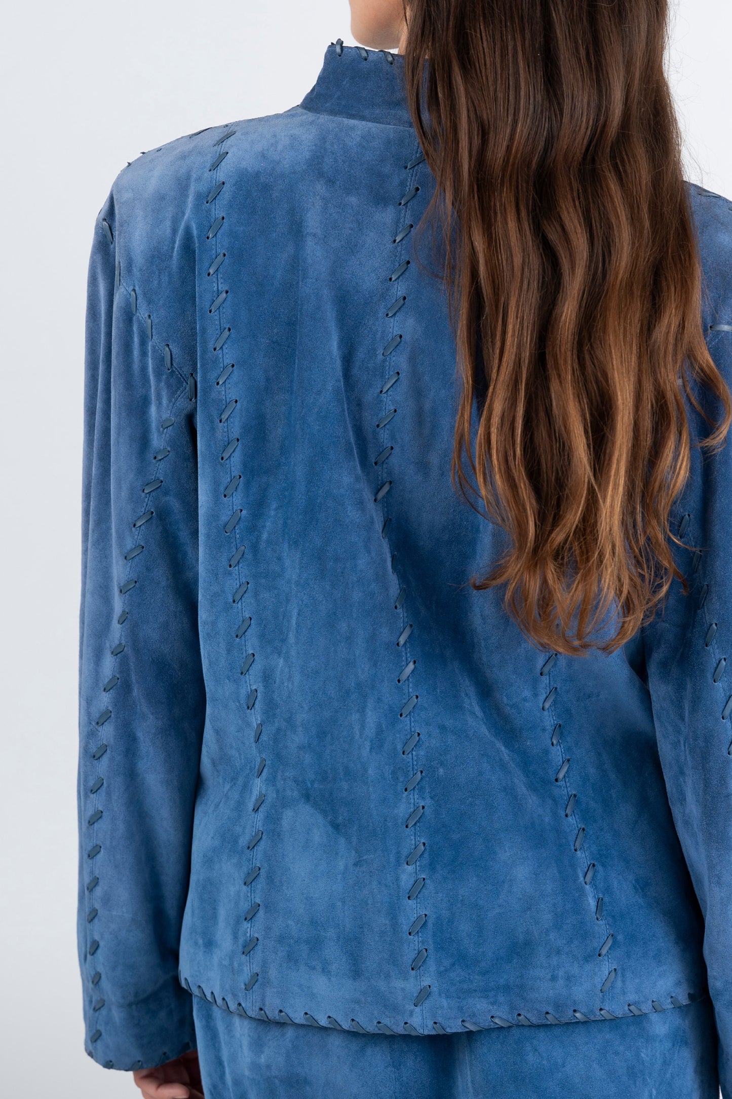 Saint Laurent Rive Gauche — Ensemble en cuir suédé lacé