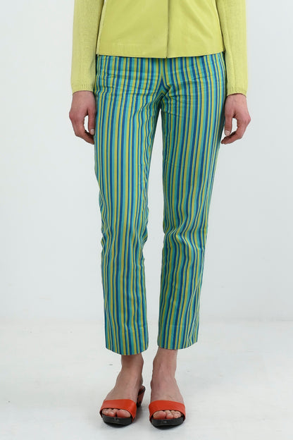 Vintage - Pantalon rayé ajusté